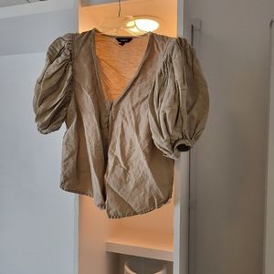 BOGO EVERYTHING $10 Linen puff sleeve top